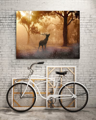 暖色系 森林麋鹿 橫式2