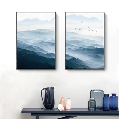 山頂雲海 二連式 兩款 可單幅分開購買2