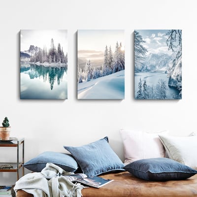 簡約雪景冰山冰湖 六款1