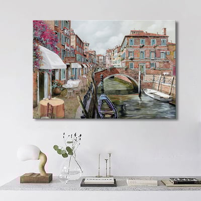 歐式油畫風景 小鎮風景  11款 橫式3