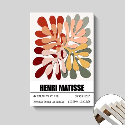 現代簡約馬蒂斯噴繪油畫 色塊抽象植物花卉 8款9