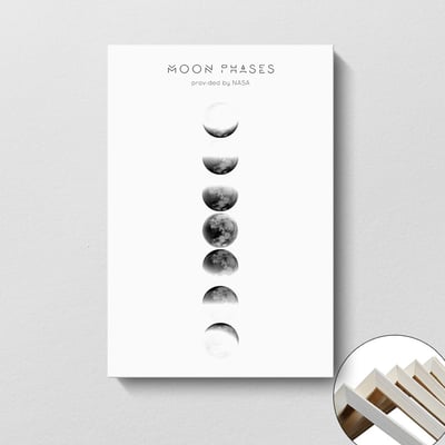 月亮盈缺月相變化圖黑白 6款7