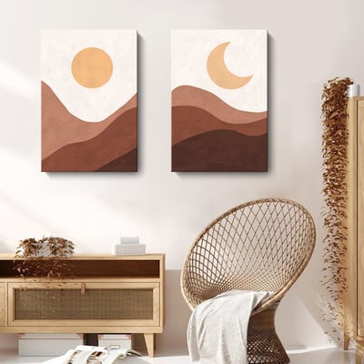 北歐莫蘭迪幾何抽象日月同輝 2款3