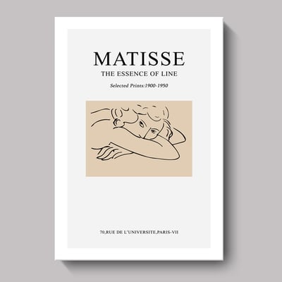 五官 人體藝術風格 馬蒂斯裝飾畫北歐 復古抽象 五款5