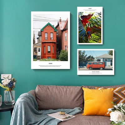 美式旅行車 紅色小鎮風景 5款2