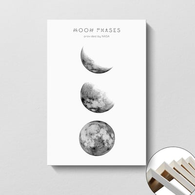 月亮盈缺月相變化圖黑白 6款6