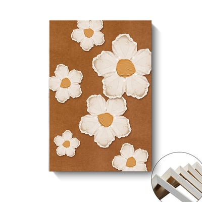 簡約ins奶油風花卉肌理抽象 兩款｜橘色系4