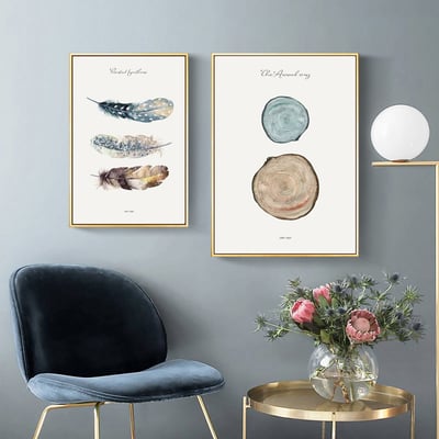 手繪羽毛花朵水彩小清新  三款3