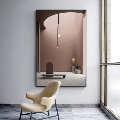 簡約北歐莫蘭迪色 復古立體建築 6款3