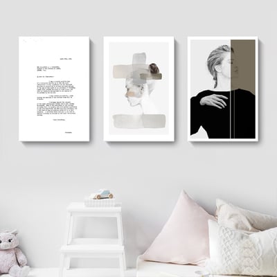 人物抽象藝術 黑白簡約風格 三款3