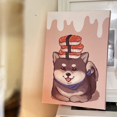 漫德原創-狗系列｜四色柴犬 頂頂食物系列  台灣在地繪師3