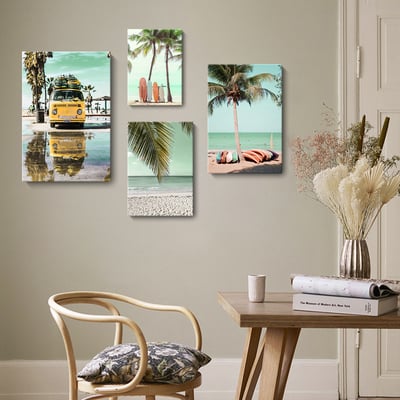 旅行沙灘棕櫚樹衝浪板巴士風格 8款1