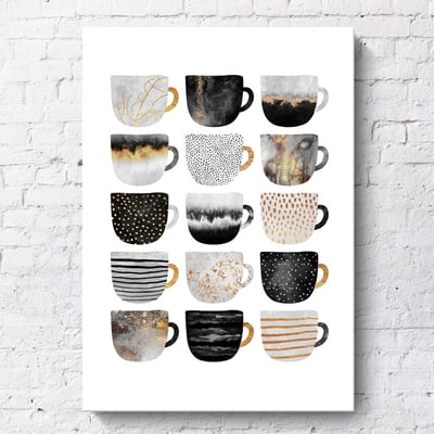 手繪風格咖啡杯   6款6