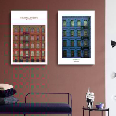 北歐風格彩色牆壁建築窗戶 四款5