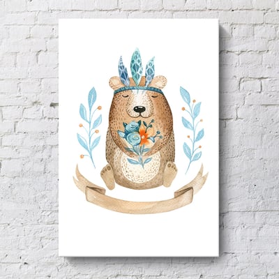 手繪童趣風格 動物系列 兔子 麋鹿 熊 三款7