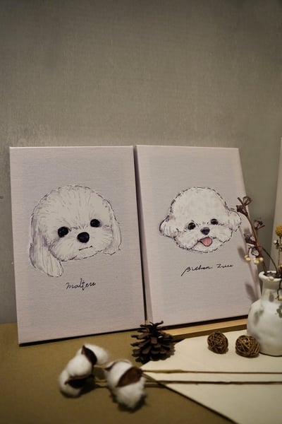 漫德原創-狗系列｜韓國迷你比熊  台灣在地繪師2