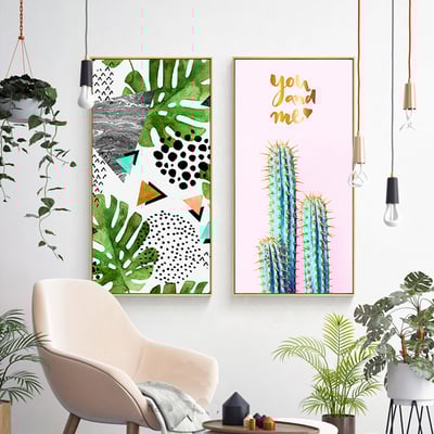 彩清新葉子綠植  特殊長型畫框  8款3