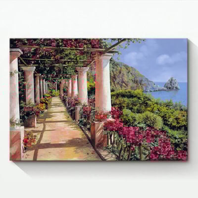 歐式油畫風景 小鎮風景  11款 橫式5