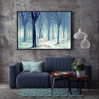 冷色系 麋鹿森林 橫式1