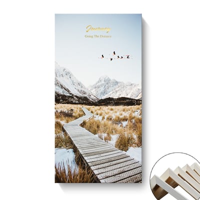 風景畫 山海 山脈 冰山 湖  特殊長型畫框  五款10