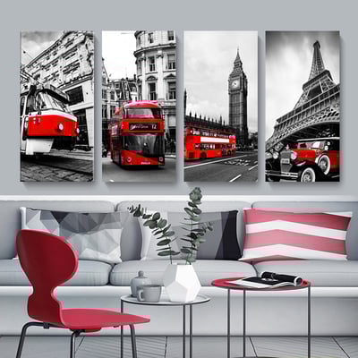 英國街景英式簡約黑白建築風景 四款2