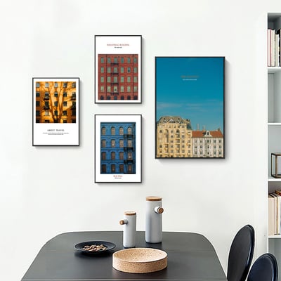 北歐風格彩色牆壁建築窗戶 四款6