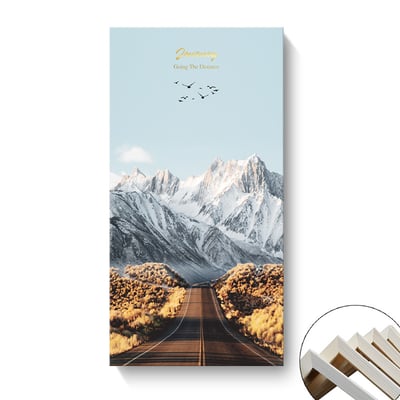 風景畫 山海 山脈 冰山 湖  特殊長型畫框  五款8