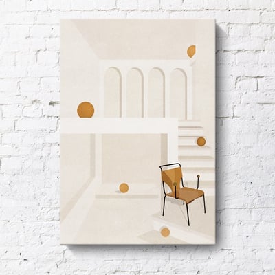 現代簡約 幾何建築創意風景 莫蘭迪色掛畫 8款13