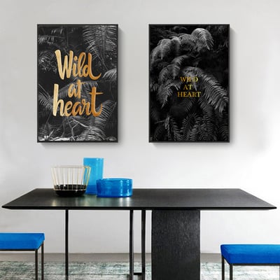 北歐簡約黑白 植物  三款2