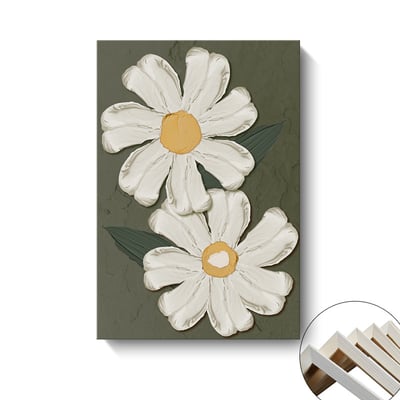 油畫筆觸奶綠色系ins花卉 4款4