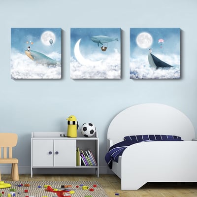 鯨魚宇航員月亮正方形 3種3