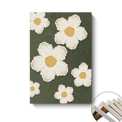 簡約ins奶油風花卉肌理抽象 兩款｜綠色系4