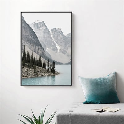 唯美山水風景湖泊 二連式 兩款 可單幅分開購買3