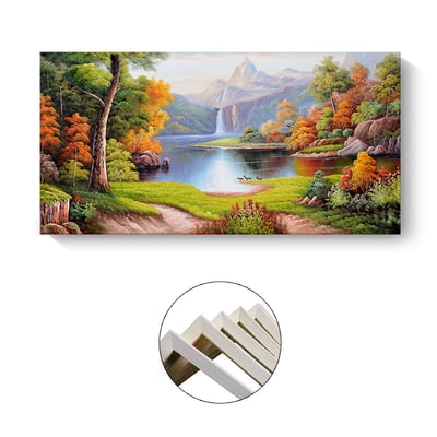 高彩度色系西洋水墨畫  特殊長型畫框  4款3