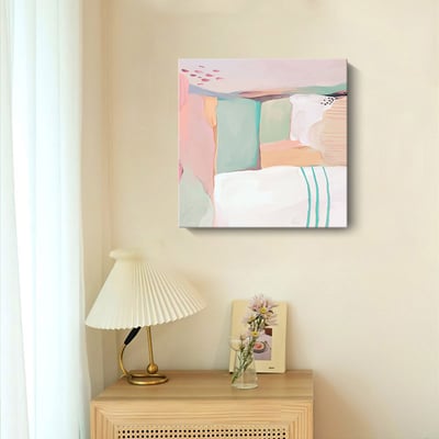 北歐現代壁畫方形色塊肌理抽象 三連畫 3種5