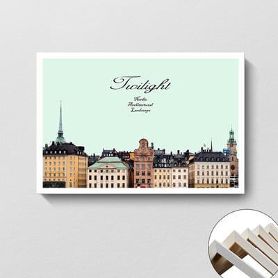 橫式 歐式繽紛建築 文藝風格 ３款5