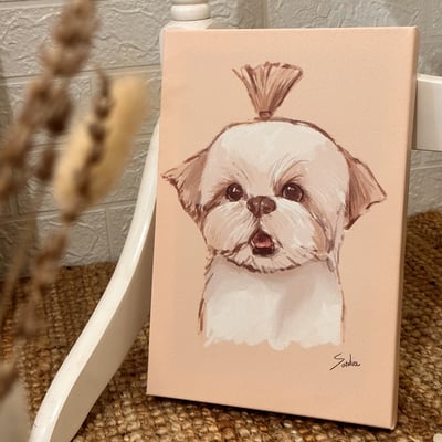 漫德原創-狗系列｜厚塗手繪西施犬 台灣在地繪師1