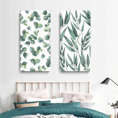 北歐清新植物葉子綠植  特殊長型畫框  兩款1
