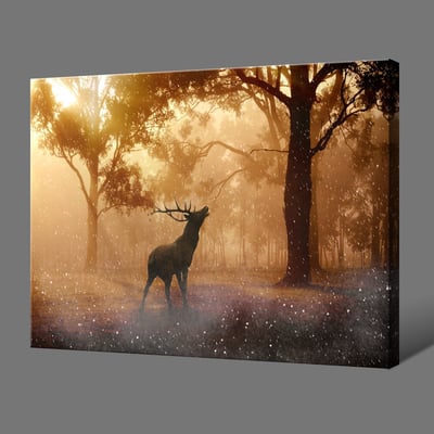 暖色系 森林麋鹿 橫式3