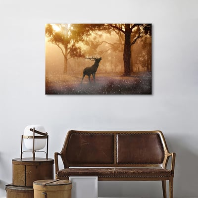 暖色系 森林麋鹿 橫式1