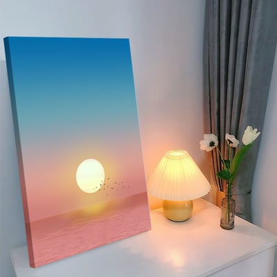 粉色漸層唯美日出大海 2款4