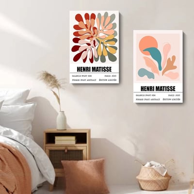 現代簡約馬蒂斯噴繪油畫 色塊抽象植物花卉 8款1