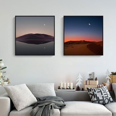 方形 現代簡約日夜晚 風景 2款3