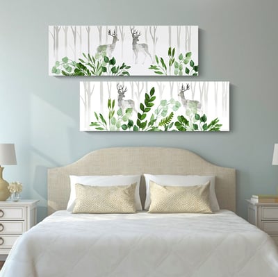 簡約雙麋鹿清新臥室床頭 2款1