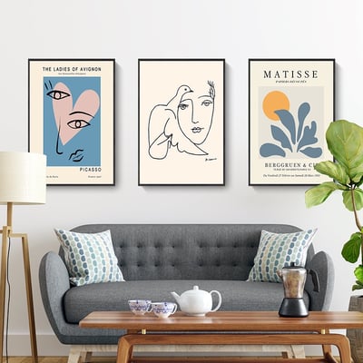 現代簡約 北歐五官抽象掛畫 五款2