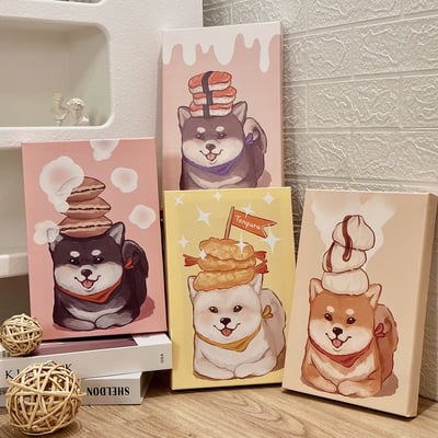 漫德原創-狗系列｜四色柴犬 頂頂食物系列  台灣在地繪師1