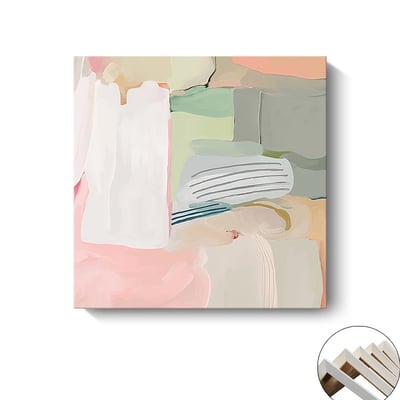 北歐現代壁畫方形色塊肌理抽象 三連畫 3種6