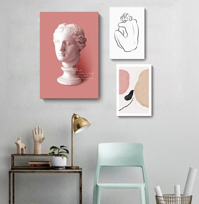 五官 人體藝術風格 馬蒂斯裝飾畫北歐 復古抽象 五款1