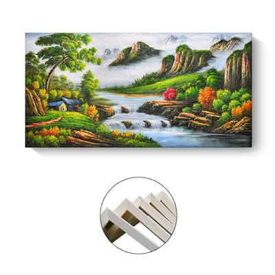 旭日東昇 風水 財位 中式水墨畫  特殊長型畫框  2款3