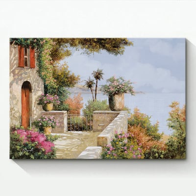 歐式油畫風景 小鎮風景  11款 橫式7